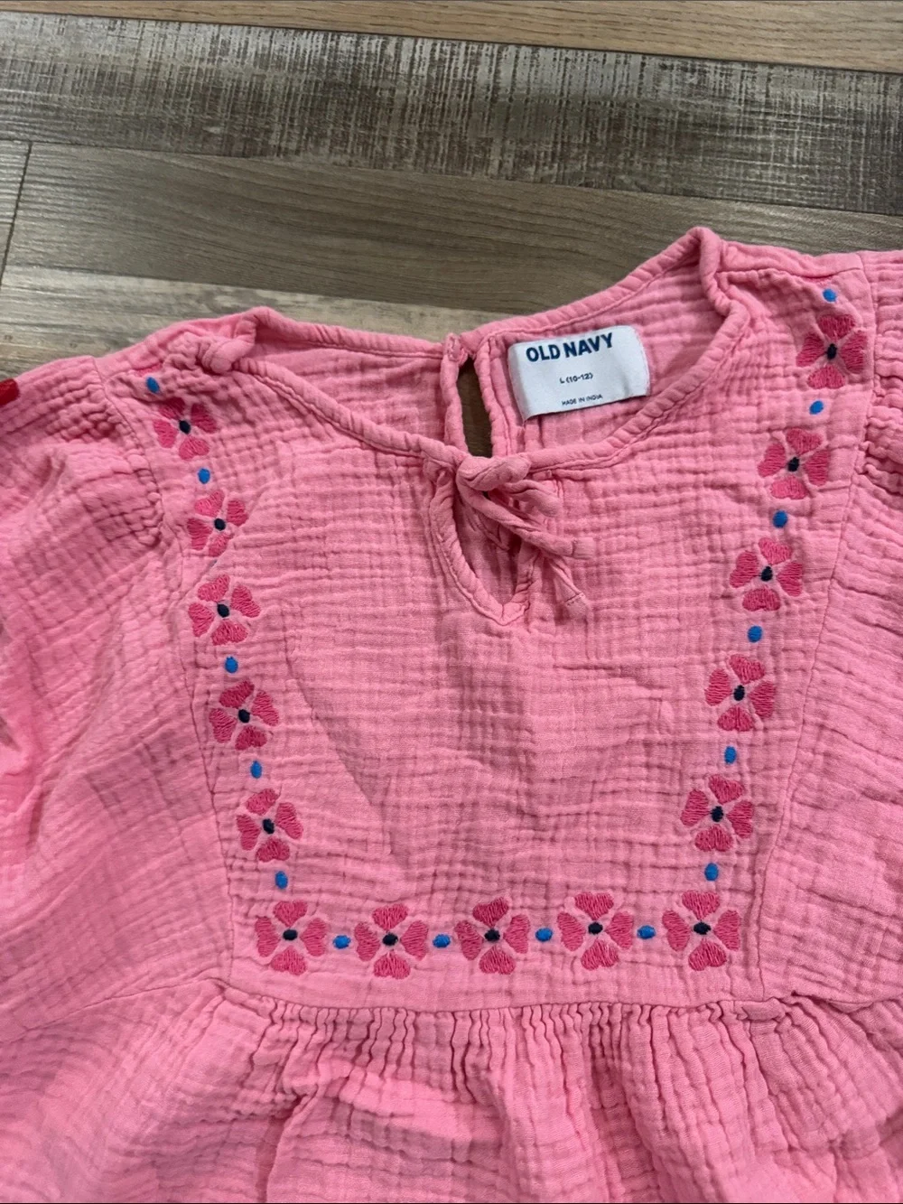 Old Navy Pink Long-Sleeve Embroidered Girls' Dress